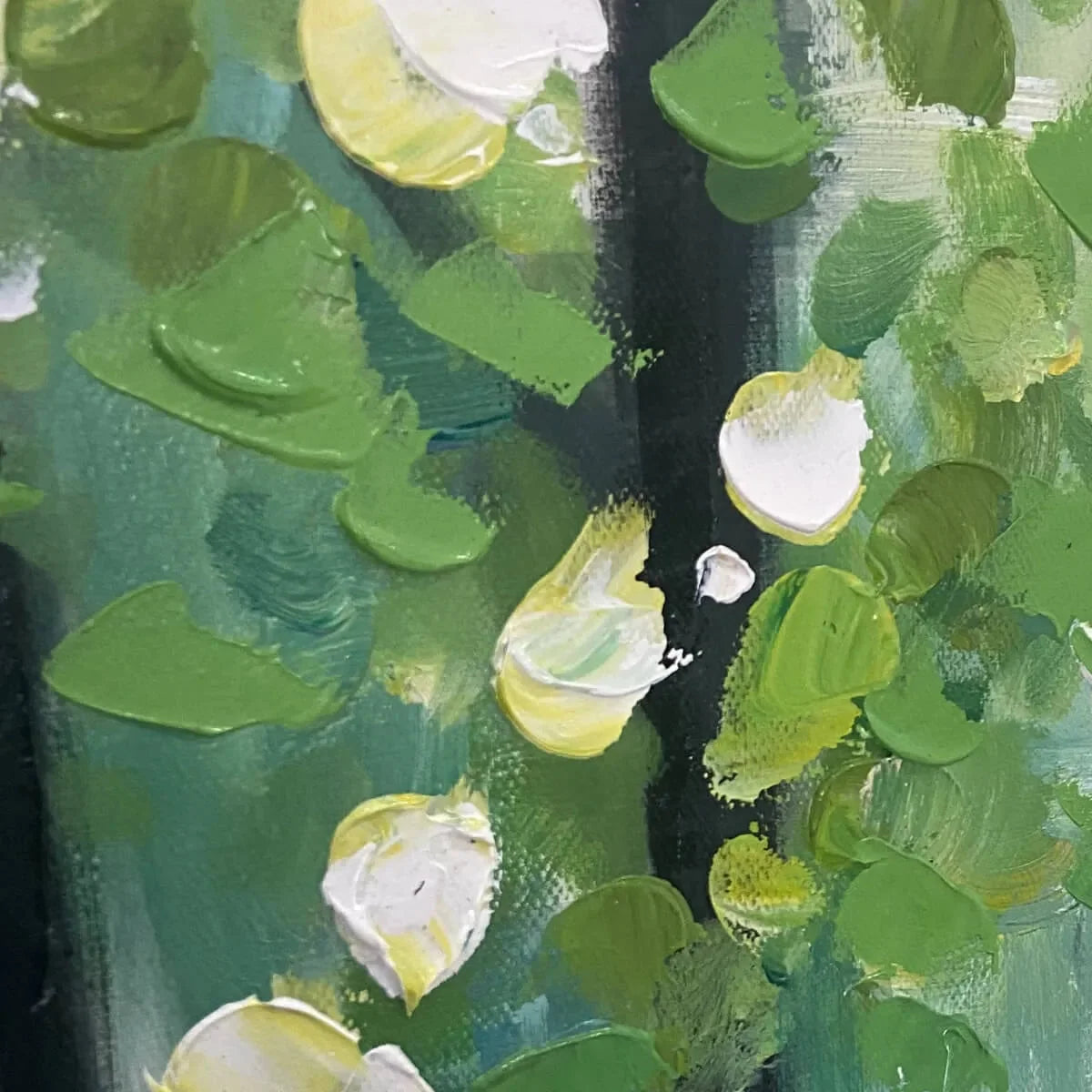 EMERALD GROVE: Forest Trees Nature Oil Painting | rectangular format, hand-painted canvas edge