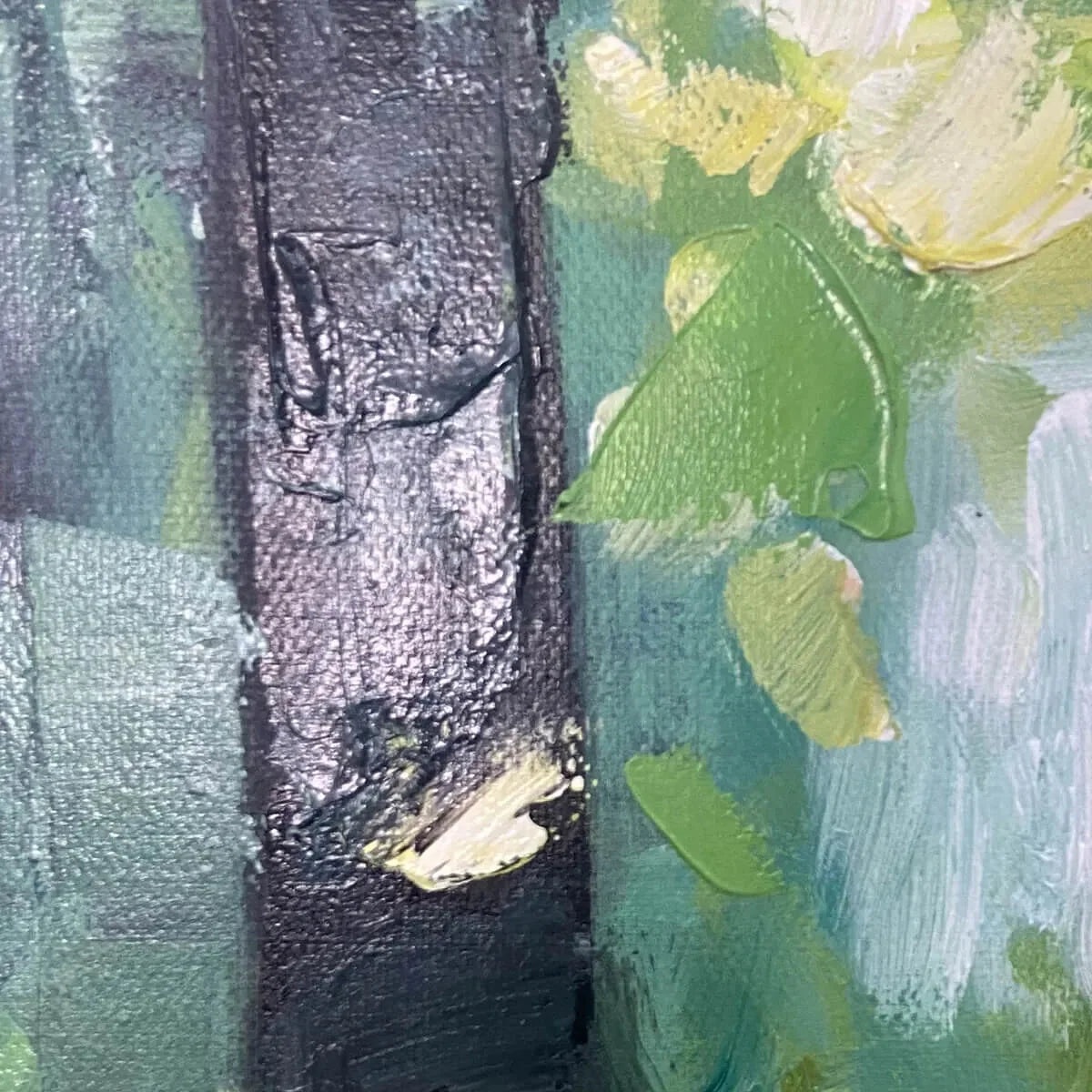 EMERALD GROVE: Forest Trees Nature Oil Painting | rolled canvas, ready for custom framing