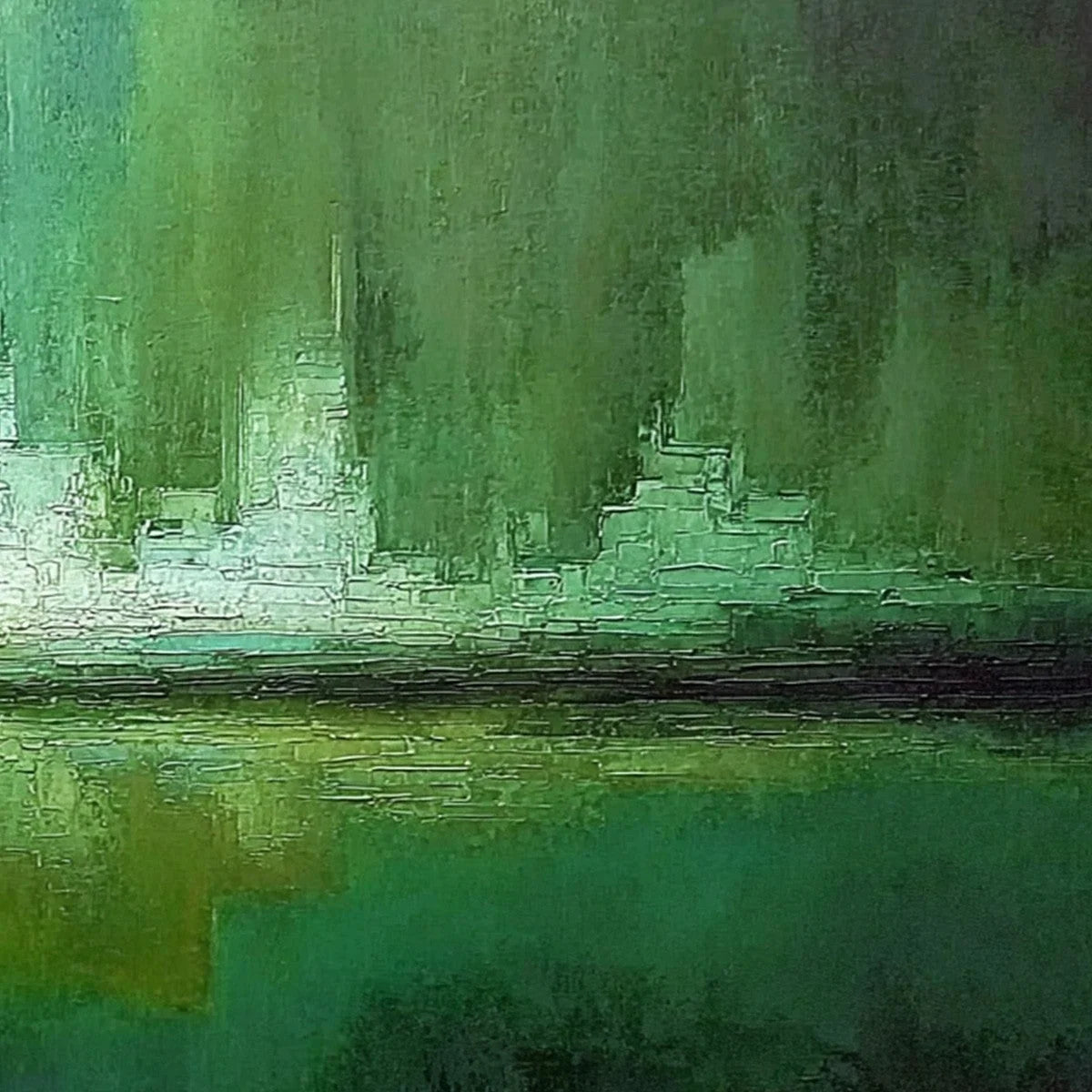 EMERALD HORIZON | rolled canvas, ready for custom framing