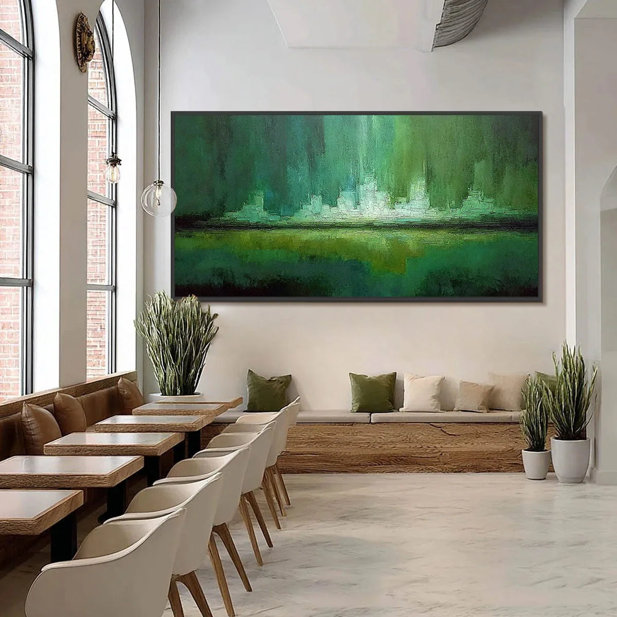 EMERALD HORIZON | black frame version on white wall