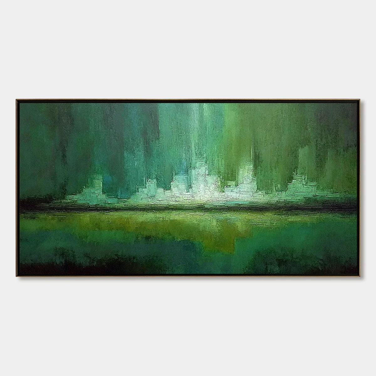 EMERALD HORIZON | hanging in , Abstract wall art