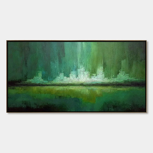 EMERALD HORIZON | hanging in , Abstract wall art