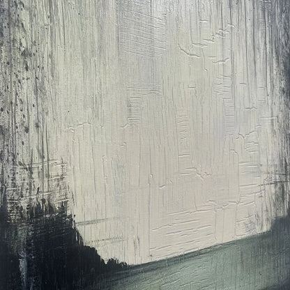 EMERALD MIST: Textured Wabi-Sabi Seascape Oil Painting | rolled canvas, ready for custom framing