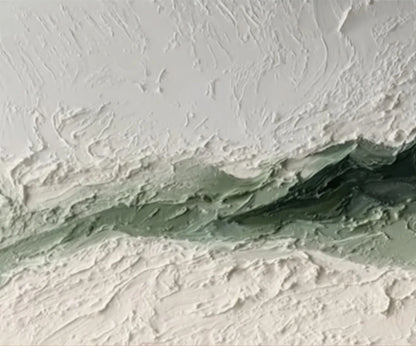 EMERALD RIDGE: Heavily Textured Wabi Sabi Abstract Landscape Painting | rolled canvas, ready for custom framing