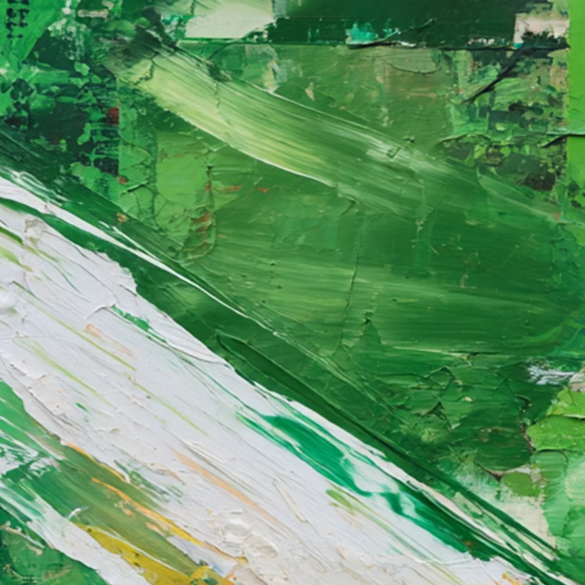 EMERALD RUSH: Textured Sports Car Racing Impasto Oil Painting | rolled canvas, ready for custom framing