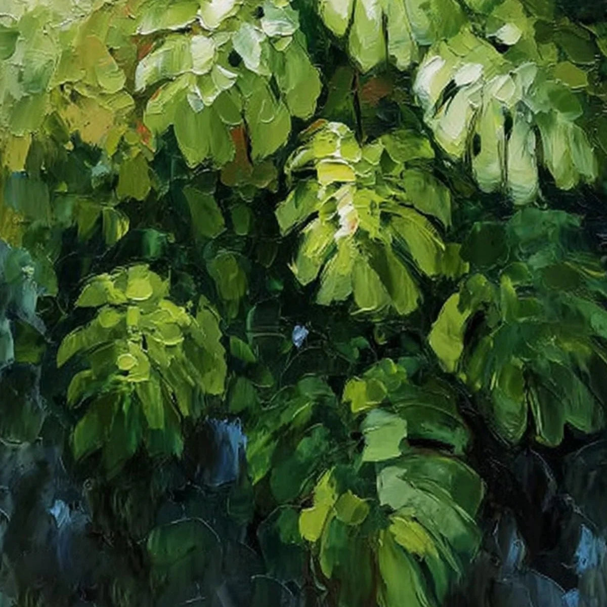 EMERALD SANCTUARY: Textured Green Monstera Leaf Impasto Oil Painting | rolled canvas, ready for custom framing