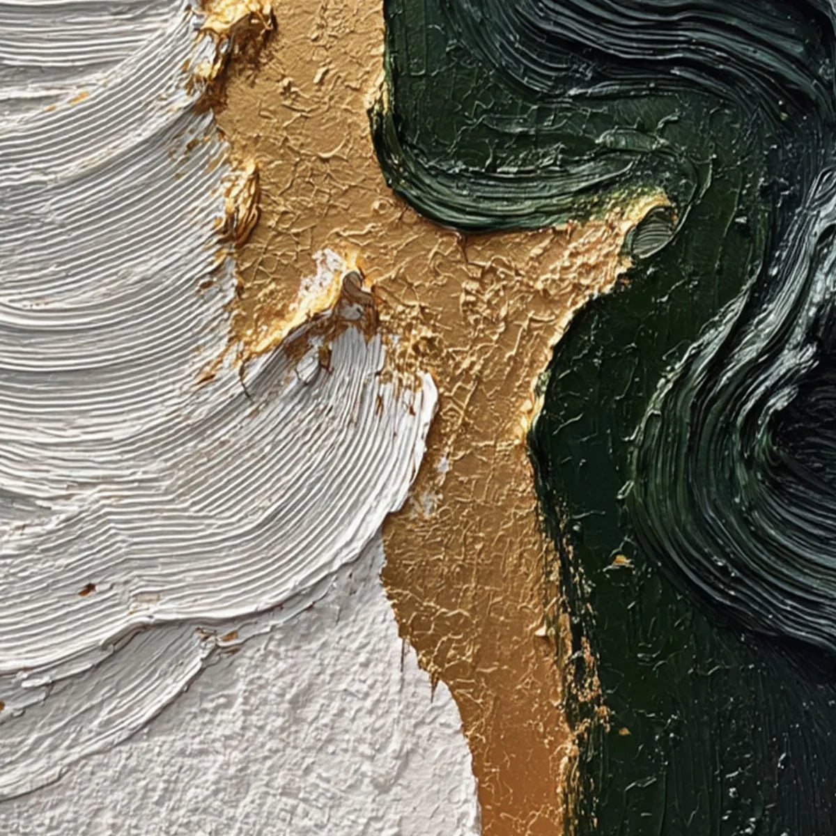 EMERALD SHORE: Textured Abstract Wabi Sabi Wall Art | rectangular format, hand-painted canvas edge
