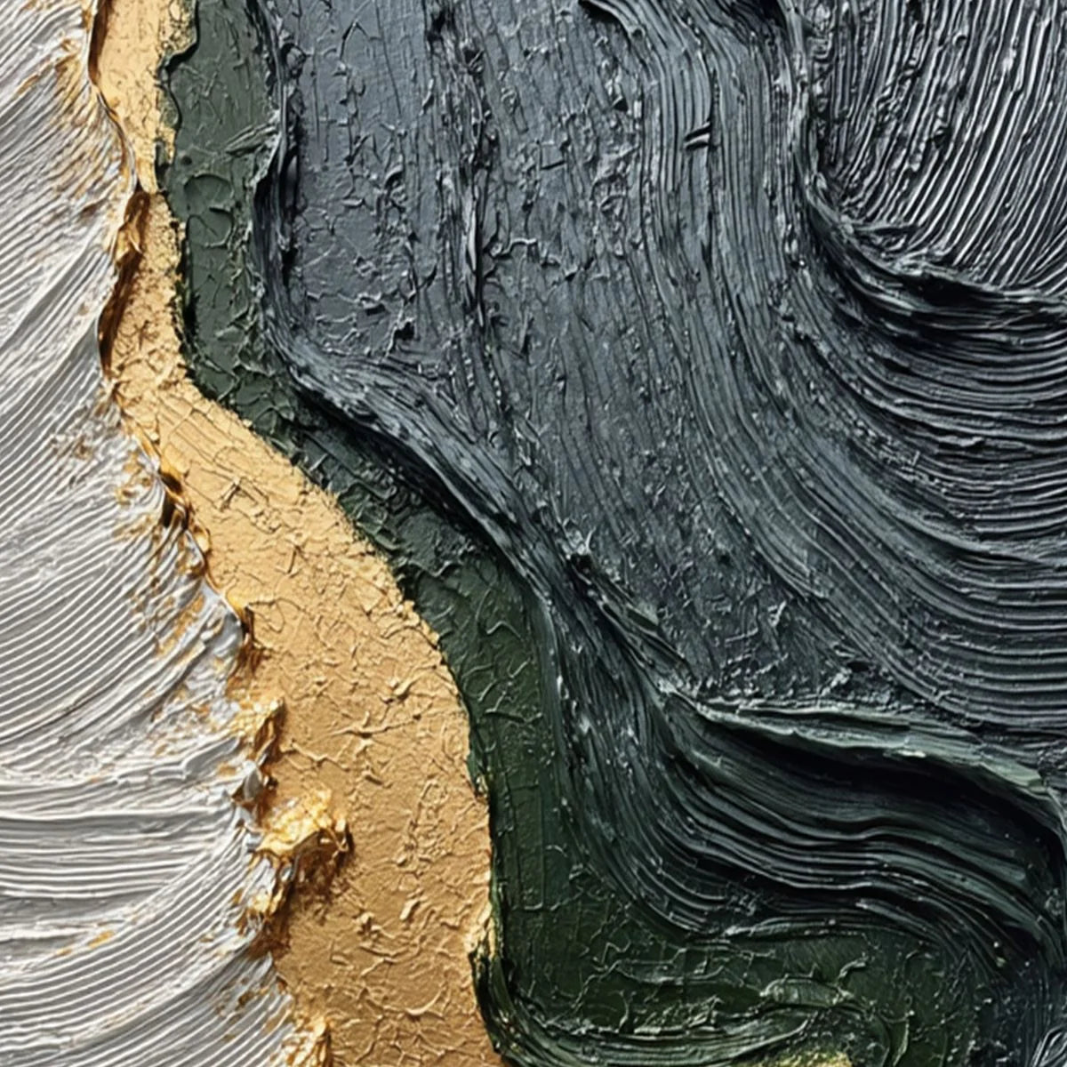 EMERALD SHORE: Textured Abstract Wabi Sabi Wall Art | rolled canvas, ready for custom framing