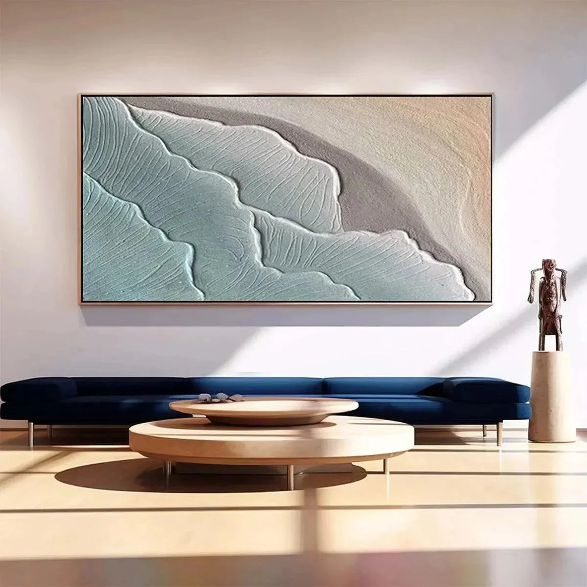 EMERALD WAVES: Textured Abstract Seascape Painting in Teal | Abstract closeup, raised brushwork detail