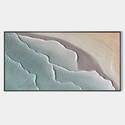 EMERALD WAVES: Textured Abstract Seascape Painting in Teal | hanging in EMERALD WAVES: Textured Abstract Seascape Painting in Teal featuring layered textured brushwork in refined tones; abstract co...