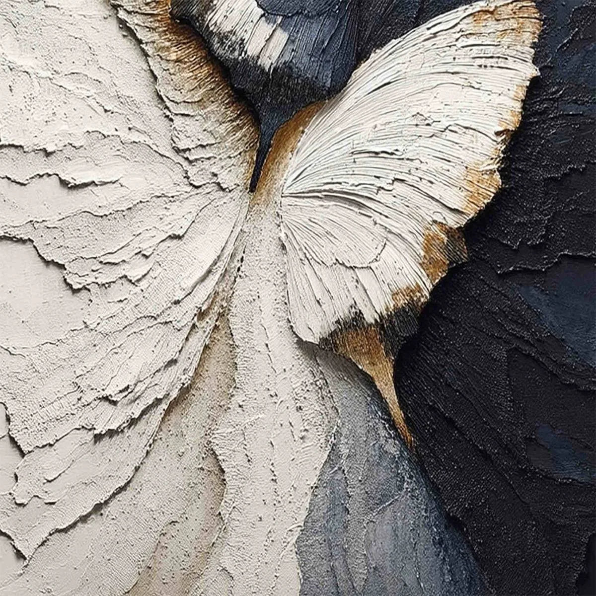 EMERGENCE: Textured Wabi Sabi Butterfly Impasto Wall Art | rolled canvas, ready for custom framing
