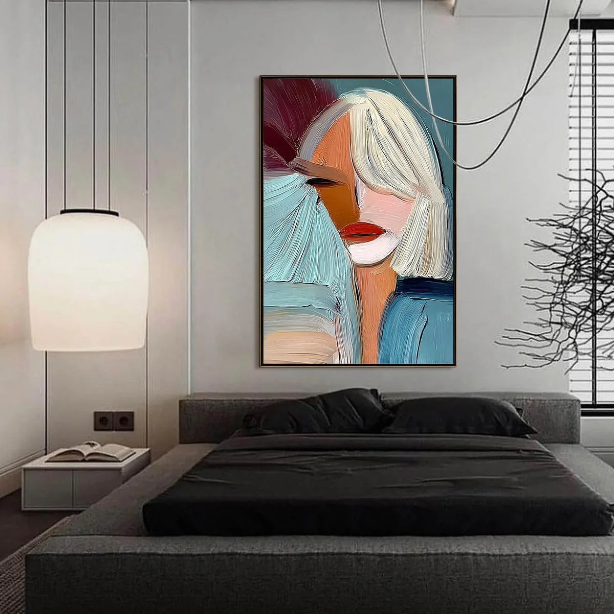 ENIGMA: Modern Abstract Portrait Painting of a Woman | Figurative mood, soft natural light studio shot