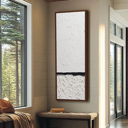 EQUILIBRIUM: Textured Black and White Minimalist Painting | Minimalist mood, soft natural light studio shot