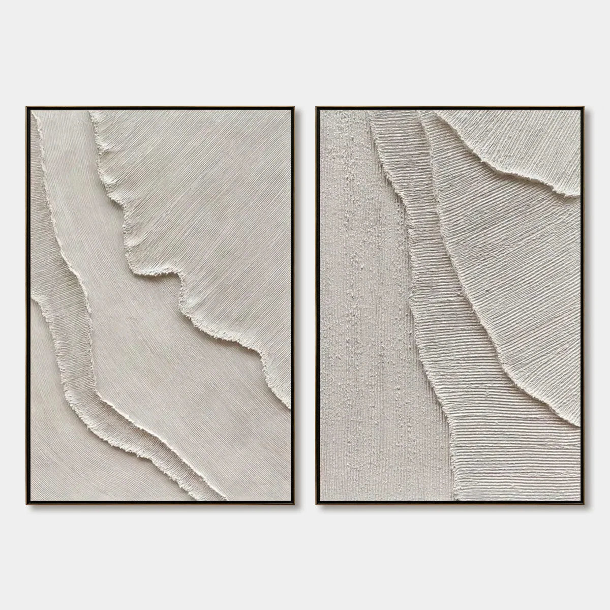 ETCHED IN STONE: Textured Minimalist Abstract Diptych | hanging in ETCHED IN STONE: Textured Minimalist Abstract Diptych featuring layered textured brushwork in refined tones; minimalist compositio...
