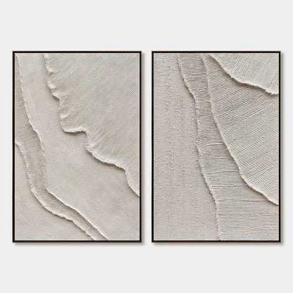 ETCHED IN STONE: Textured Minimalist Abstract Diptych | hanging in ETCHED IN STONE: Textured Minimalist Abstract Diptych featuring layered textured brushwork in refined tones; minimalist compositio...