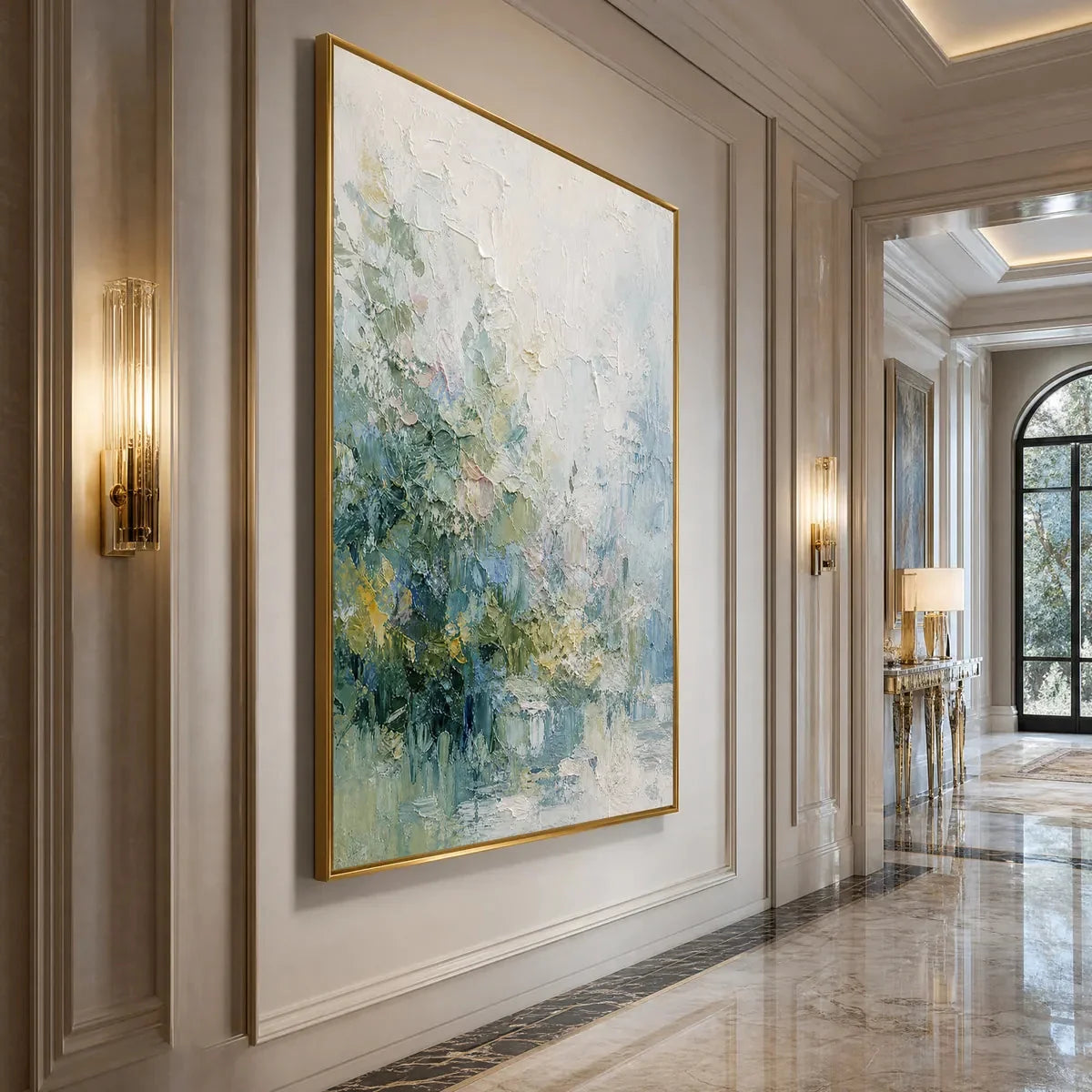 ETERNAL SPRING: Heavily Textured Abstract Floral Garden Painting | rolled canvas, ready for custom framing