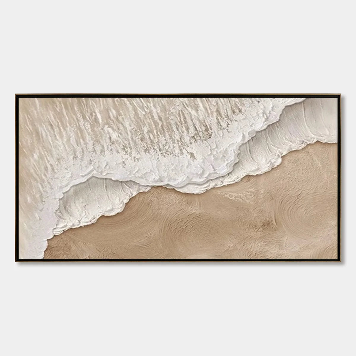 ETERNAL TIDE: Textured Wabi Sabi Beach & Sea Painting | hanging in ETERNAL TIDE: Textured Wabi Sabi Beach & Sea Painting featuring layered textured brushwork in refined tones; abstract composition ...