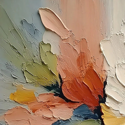 ETHEREAL BLOOM: Textured Impasto Abstract Floral Painting | rolled canvas, ready for custom framing