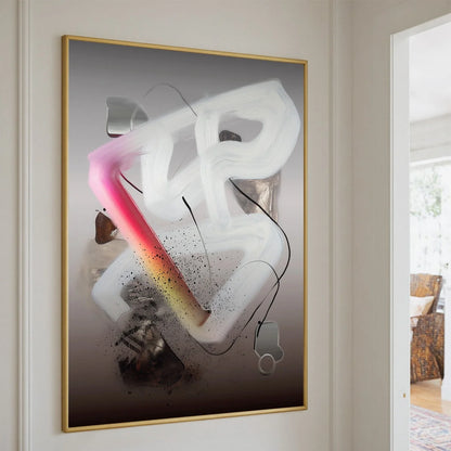 ETHEREAL DRIFT: Abstract Textured Oil Painting on Grey | rolled canvas, ready for custom framing