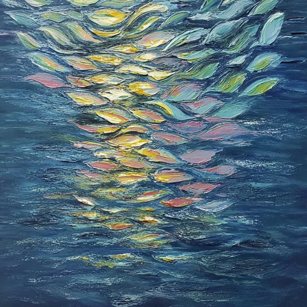 ETHEREAL FLOW: Textured Abstract Seascape Oil Painting | rolled canvas, ready for custom framing