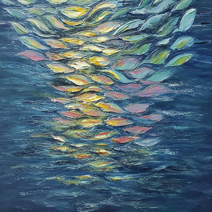 ETHEREAL FLOW: Textured Abstract Seascape Oil Painting | rolled canvas, ready for custom framing