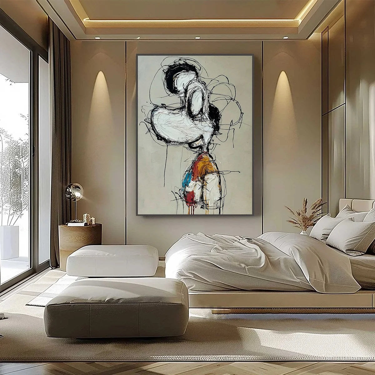 INNER MONOLOGUE: Expressive Abstract Figurative Impasto Wall Art | Figurative closeup, raised brushwork detail