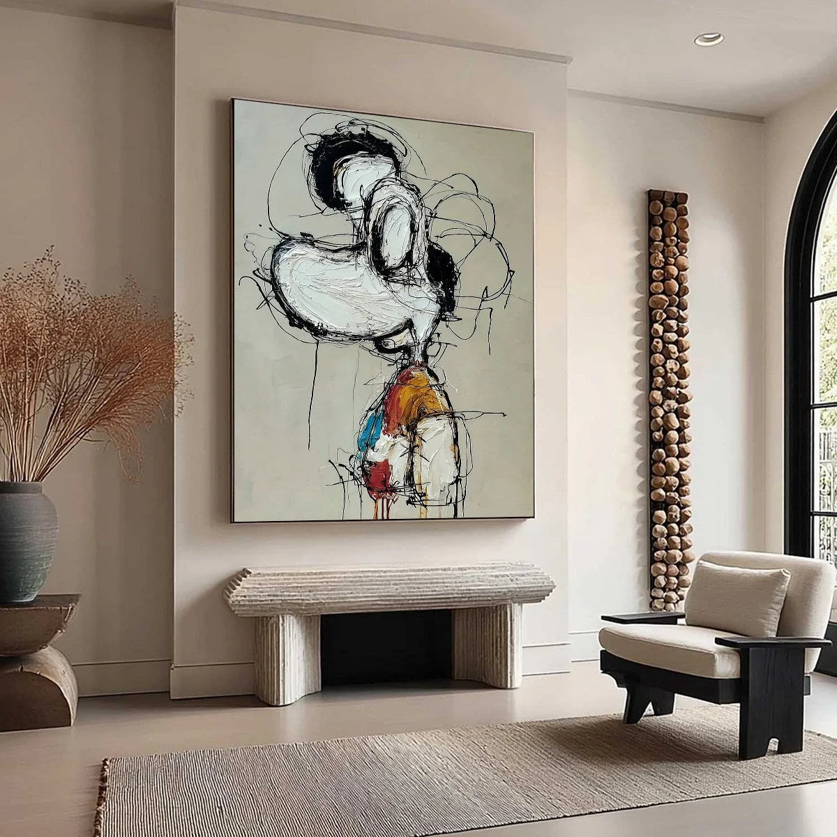 INNER MONOLOGUE: Expressive Abstract Figurative Impasto Wall Art | multi-color palette, original oil on stretched canvas art