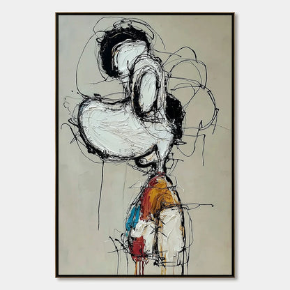 INNER MONOLOGUE: Expressive Abstract Figurative Impasto Wall Art | hanging in living room, Figurative wall art