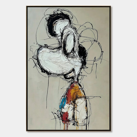 INNER MONOLOGUE: Expressive Abstract Figurative Impasto Wall Art | hanging in living room, Figurative wall art