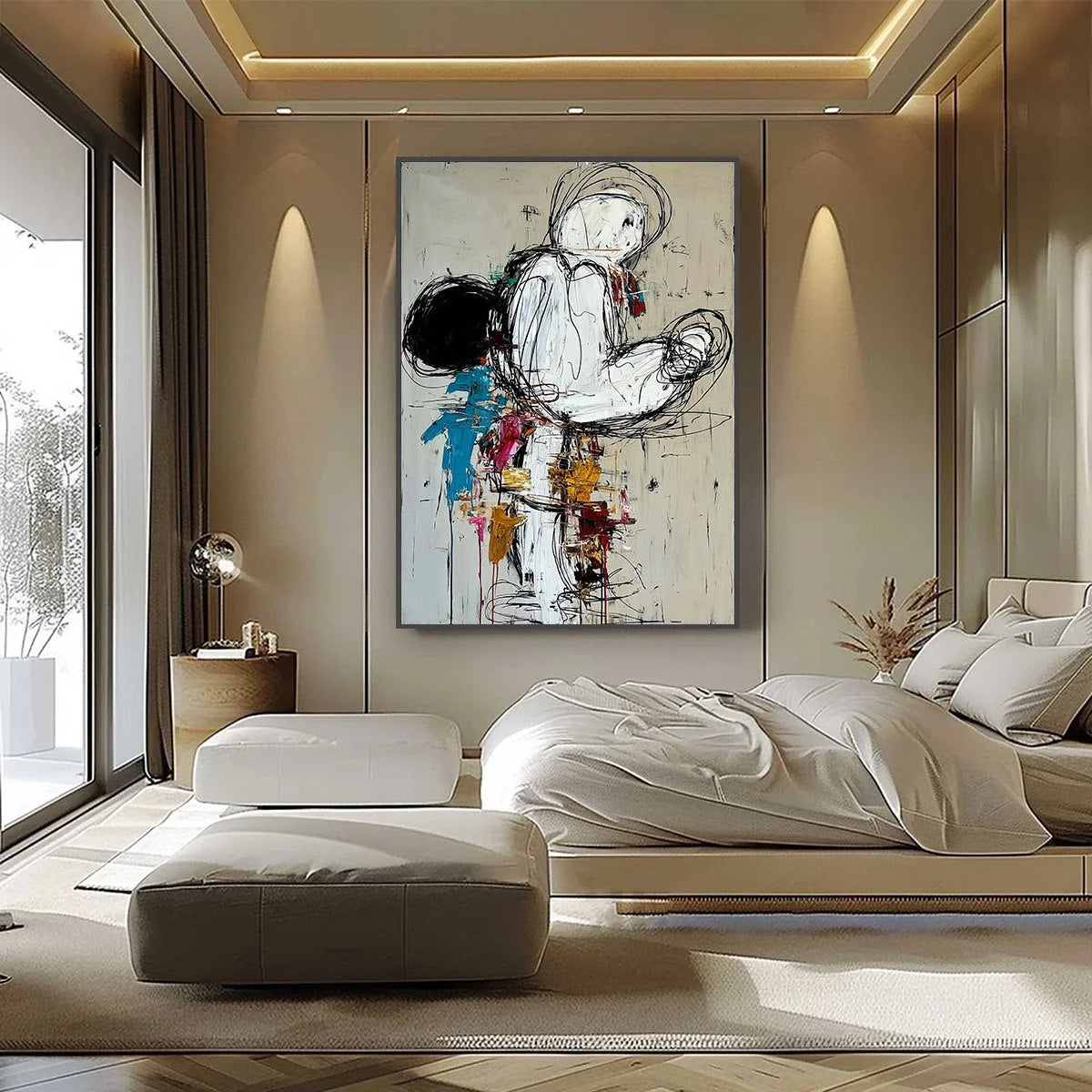KINETIC FORM: Expressive Abstract Figurative Wall Art | Figurative closeup, raised brushwork detail