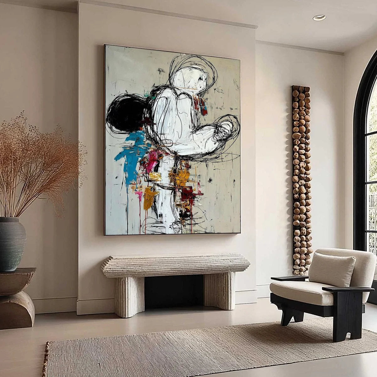 KINETIC FORM: Expressive Abstract Figurative Wall Art | multi-color palette, original oil on stretched canvas art