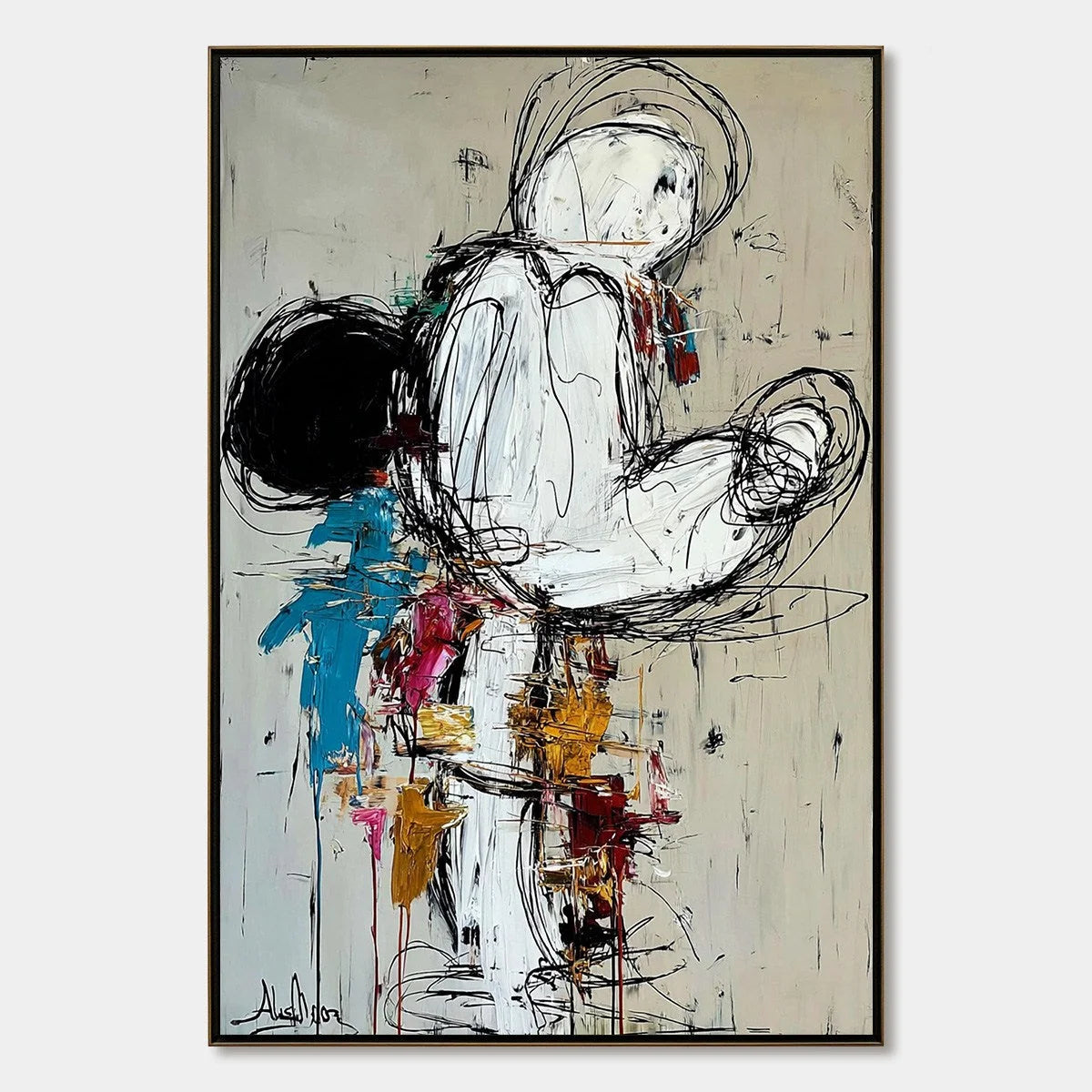 KINETIC FORM: Expressive Abstract Figurative Wall Art | hanging in living room, Figurative wall art