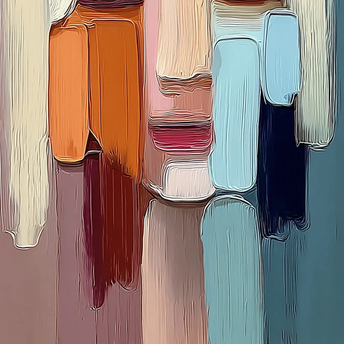 FACETS: Expressive Abstract Portrait Impasto Oil Painting | rolled canvas, ready for custom framing