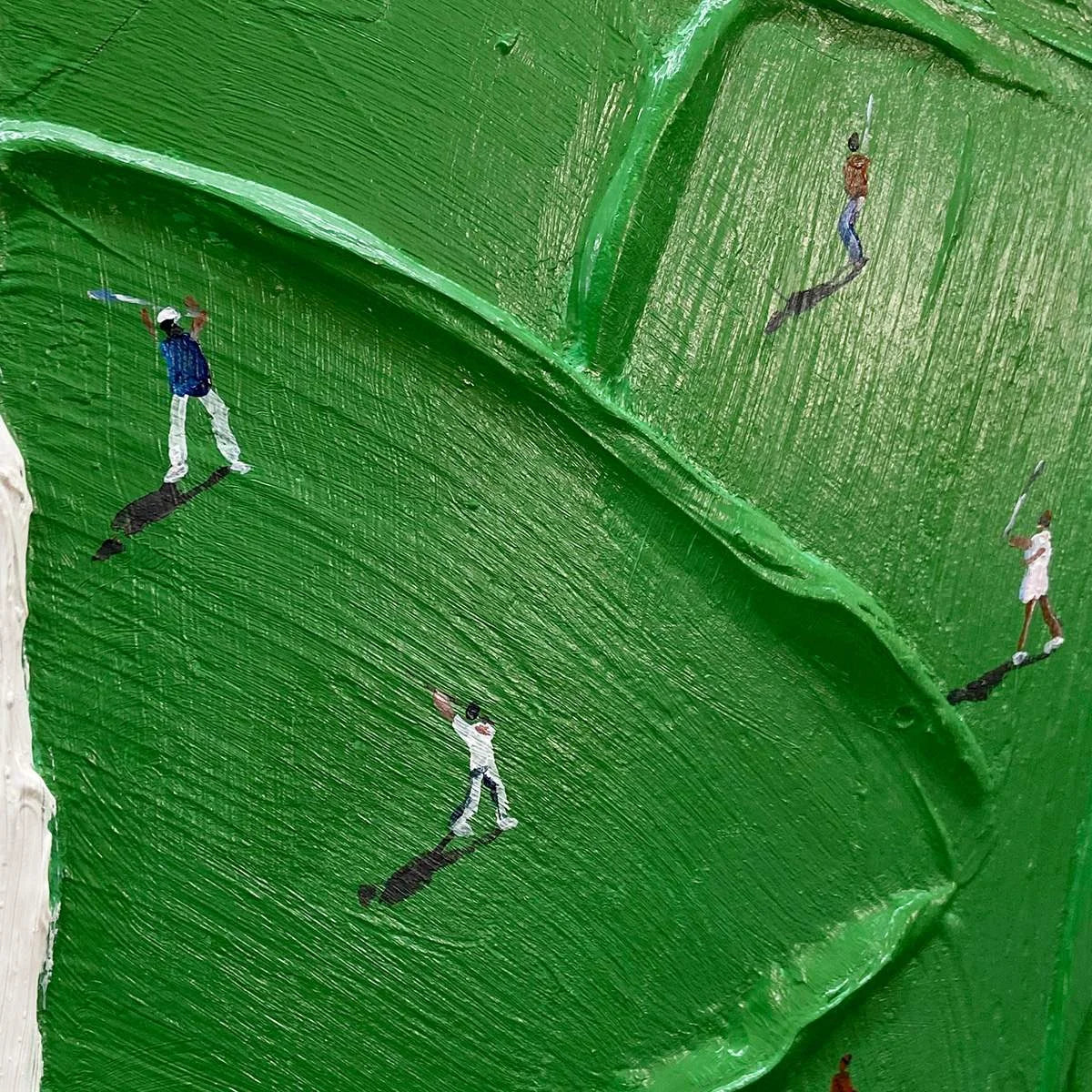 FAIRWAY DANCE: Textured Impasto Golf Scene Painting | rectangular format, hand-painted canvas edge