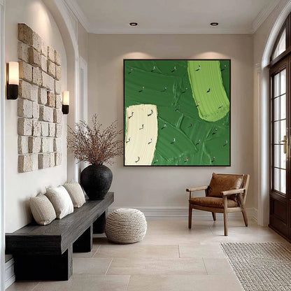 FAIRWAY DANCE: Textured Impasto Golf Scene Painting | rolled canvas, ready for custom framing