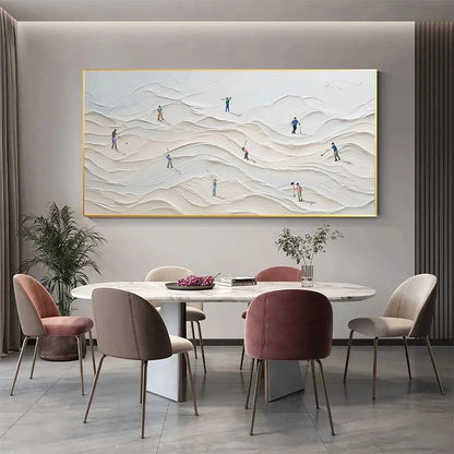 FAIRWAY VISTA: Textured Golf Course Landscape Painting for Office | Landscape closeup, raised brushwork detail