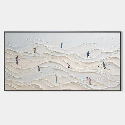 FAIRWAY VISTA: Textured Golf Course Landscape Painting for Office | hanging in FAIRWAY VISTA: Textured Golf Course Landscape Painting for Office featuring layered textured brushwork in refined tone...