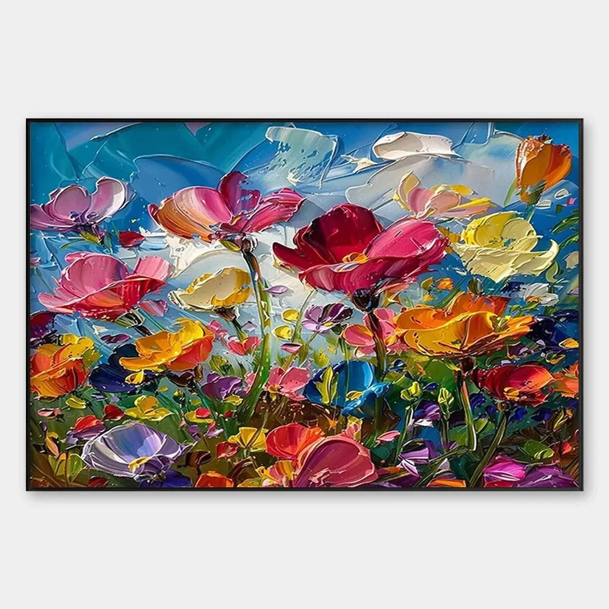FIELD OF DREAMS: Textured Floral Painting, Impasto Wall Art, Horizontal Canvas, Wildflower Decor | hanging in FIELD OF DREAMS: Textured Floral Painting, Impasto Wall Art, Horizontal Canvas, Wildflo...