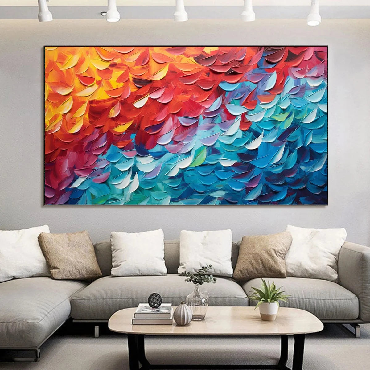 FIERY DANCE: Textured Abstract Oil Painting | Abstract closeup, raised brushwork detail