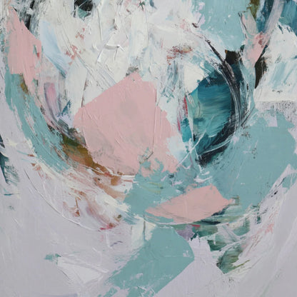 FIRST BLUSH: Textured Modern Abstract Painting | rolled canvas, ready for custom framing