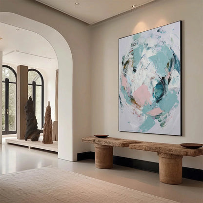 FIRST BLUSH: Textured Modern Abstract Painting | Abstract mood, soft natural light studio shot