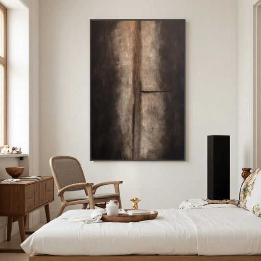 FISSURE: Large Textured Wabi Sabi Abstract Painting in Earth Tones