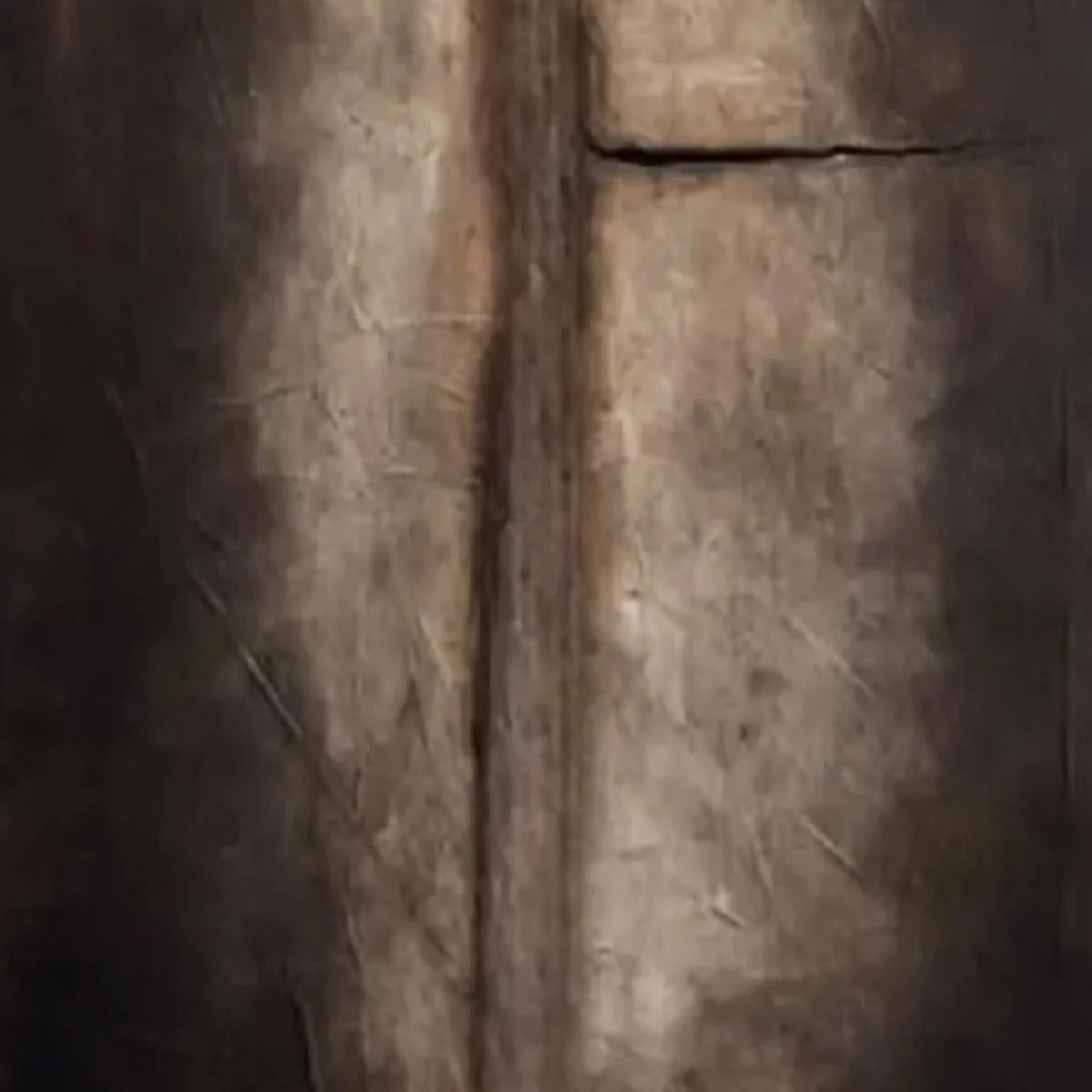 FISSURE: Large Textured Wabi Sabi Abstract Painting in Earth Tones | rectangular format, hand-painted canvas edge