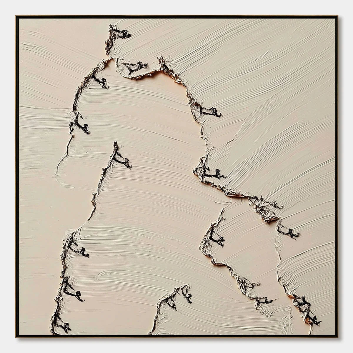 FISSURE: Wabi Sabi Inspired Textured Abstract Art | hanging in FISSURE: Wabi Sabi Inspired Textured Abstract Art featuring layered textured brushwork in refined tones; abstract composition with ric...