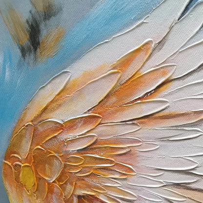 FLORAL FLIGHT: Textured Floral Wings Oil Painting on Canvas | rolled canvas, ready for custom framing