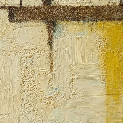 FOUNDATION: Wabi-Sabi Inspired Textured Abstract Oil Painting | rectangular format, hand-painted canvas edge