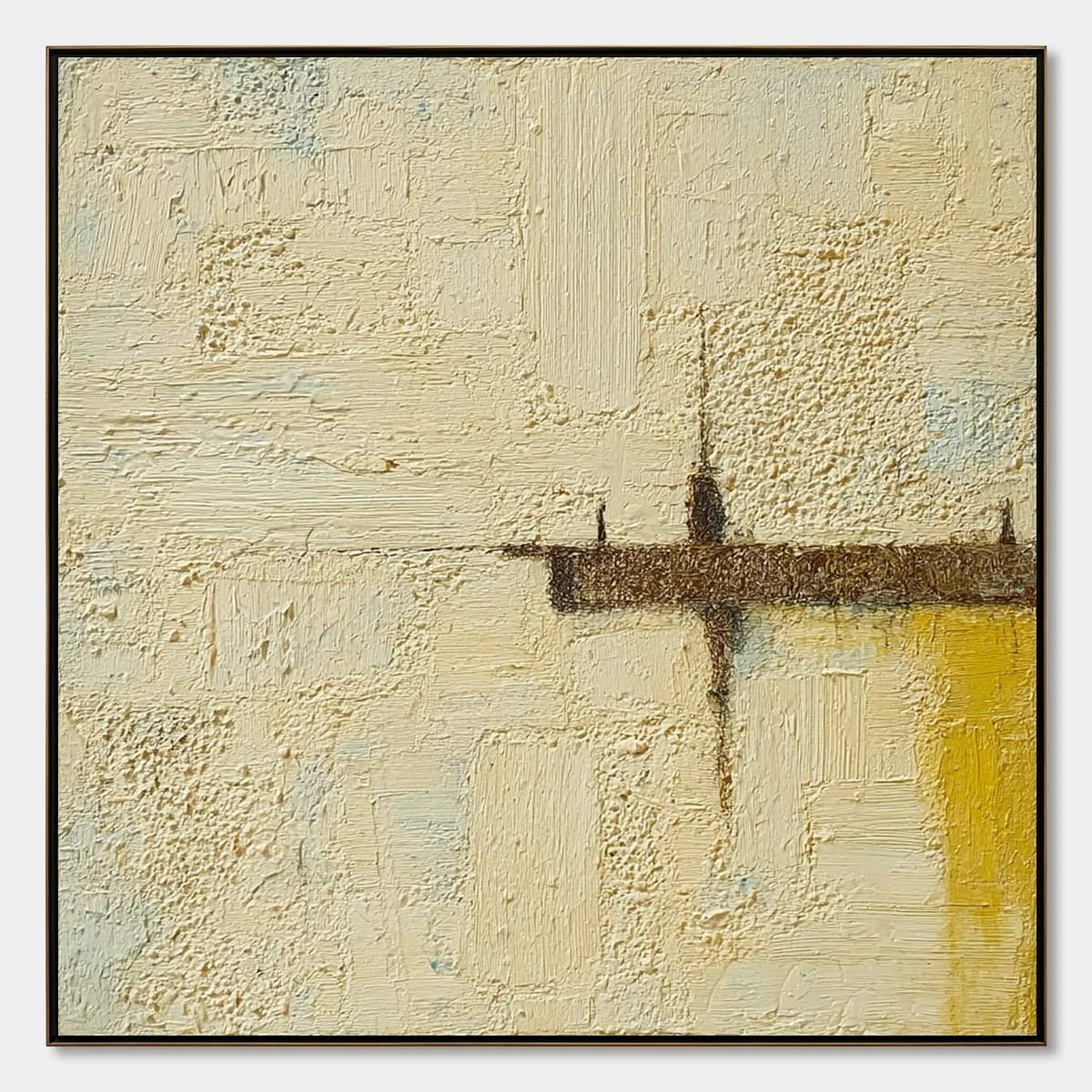 FOUNDATION: Wabi-Sabi Inspired Textured Abstract Oil Painting | hanging in FOUNDATION: Wabi-Sabi Inspired Textured Abstract Oil Painting featuring layered textured brushwork in refined tones; abstr...