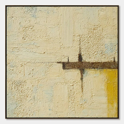 FOUNDATION: Wabi-Sabi Inspired Textured Abstract Oil Painting | hanging in FOUNDATION: Wabi-Sabi Inspired Textured Abstract Oil Painting featuring layered textured brushwork in refined tones; abstr...