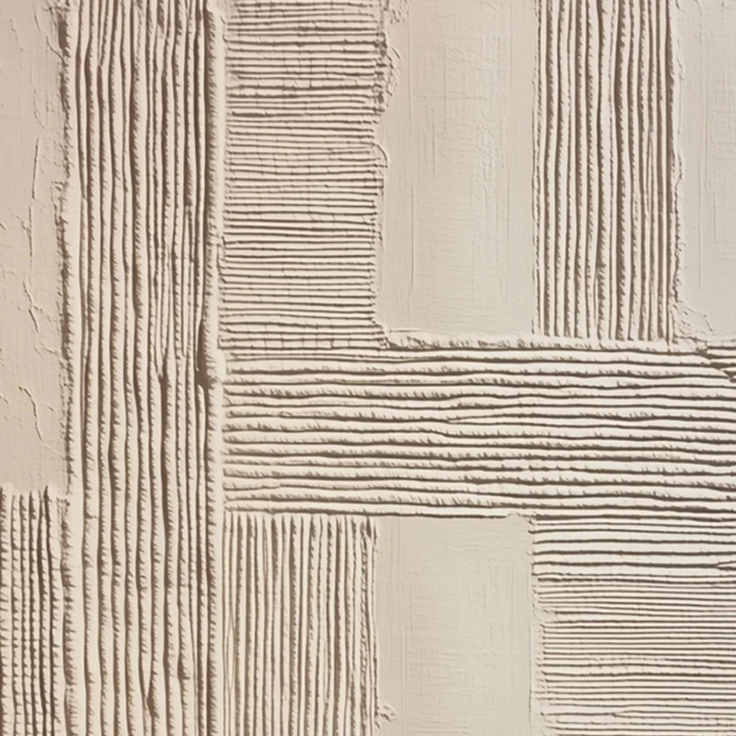 FOUNDATIONS: Textured Minimalist Abstract Painting in Beige | rectangular format, hand-painted canvas edge
