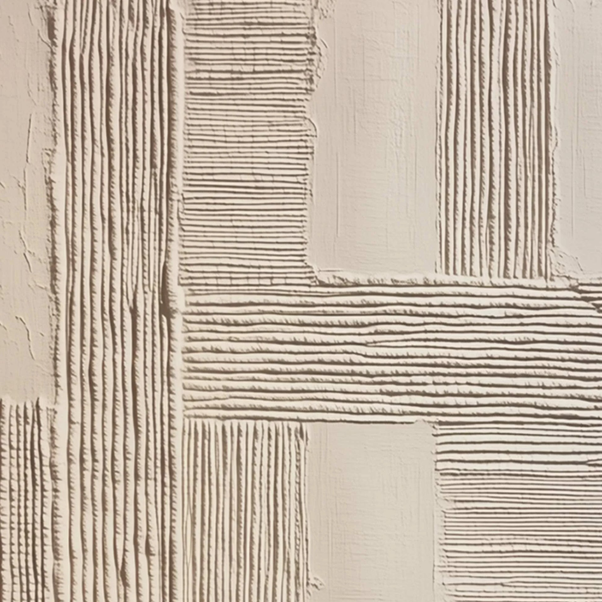 FOUNDATIONS: Textured Minimalist Abstract Painting in Beige | rectangular format, hand-painted canvas edge